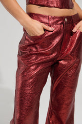 ROCKSTAR CHIC FLARE LEG PANT IN RED