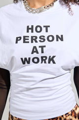 HOT PERSON AT WORK LONG SLEEVE GRAPHIC SHIRT