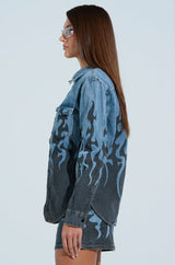 FIRE TO MY FLAME DENIM SHIRT