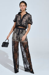 SHINE ON YOU LACE BUTTON DOWN TOP