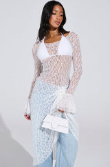 LILY LACE BLOUSE IN WHITE