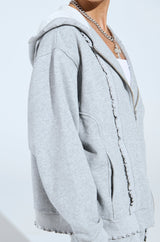 COME CHILL WITH ME ZIP UP SWEATSHIRT