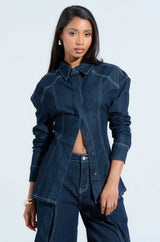 COME WITH ME BUTTON DOWN TOP