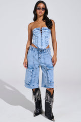 TIED UP DENIM CORSET