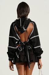 ON A LIGHT DAY CUT OUT TIE BACK SWEATSHIRT
