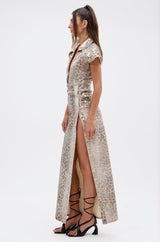 TOO BUSY TO CARE LEOPARD MIDI DRESS