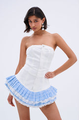 LET'S TAKE A STROLL DENIM MINI DRESS