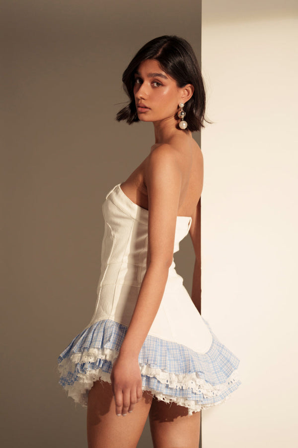 LET'S TAKE A STROLL DENIM MINI DRESS