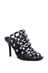 AZALEA WANG JULEATE BLACK CAGED SANDAL