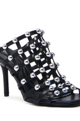 AZALEA WANG JULEATE BLACK CAGED SANDAL