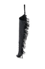 AZALEA WANG KARTICE BLACK STILETTO WESTERN CHAP BOOT