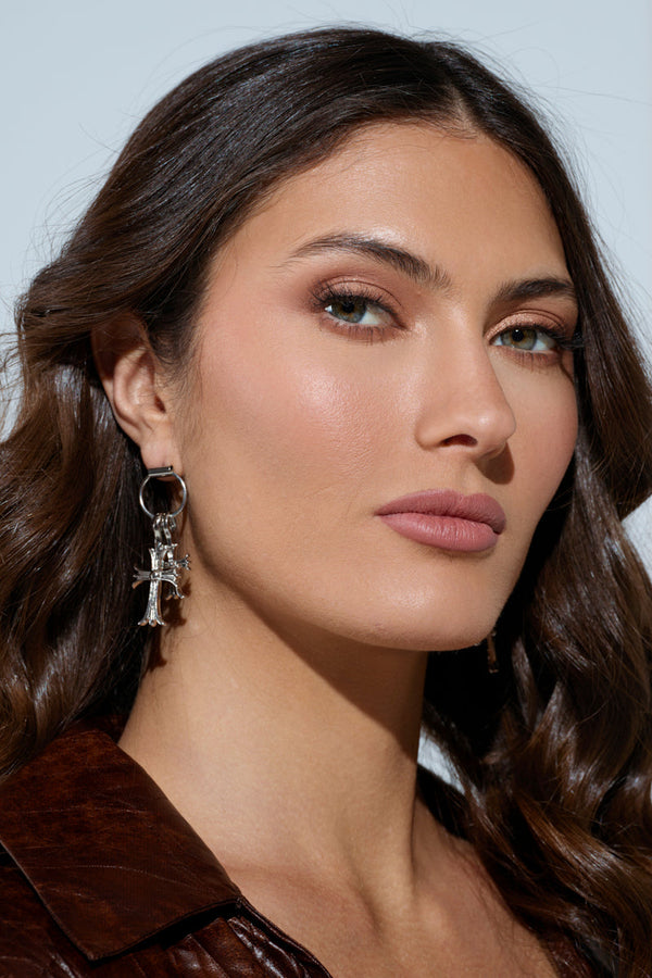 CROSS CHARM EARRING