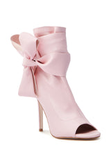 AZALEA WANG KLARICE PINK OPEN TOE BOOTIE