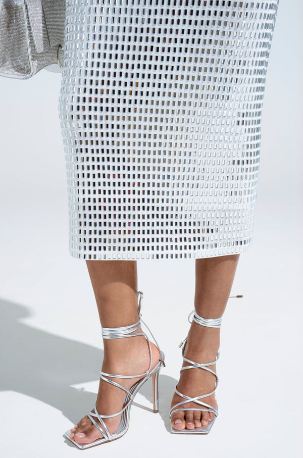 AZALEA WANG LAURA SILVER STILETTO SANDAL
