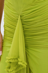 TATI RUFFLE MAXI DRESS IN LIME
