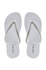 AKIRA LORETA WHITE THONG FLIP FLOP