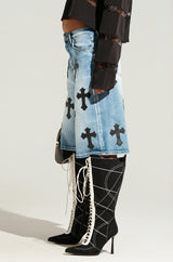 CROSS YOU OFF BERMUDA DENIM SHORT
