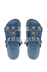 AZALEA WANG LUCINEA DENIM RHINESTONE SANDAL