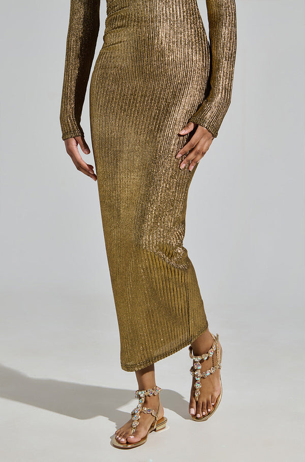 AZALEA WANG MANAIA GOLD EMBELLISHED SANDAL