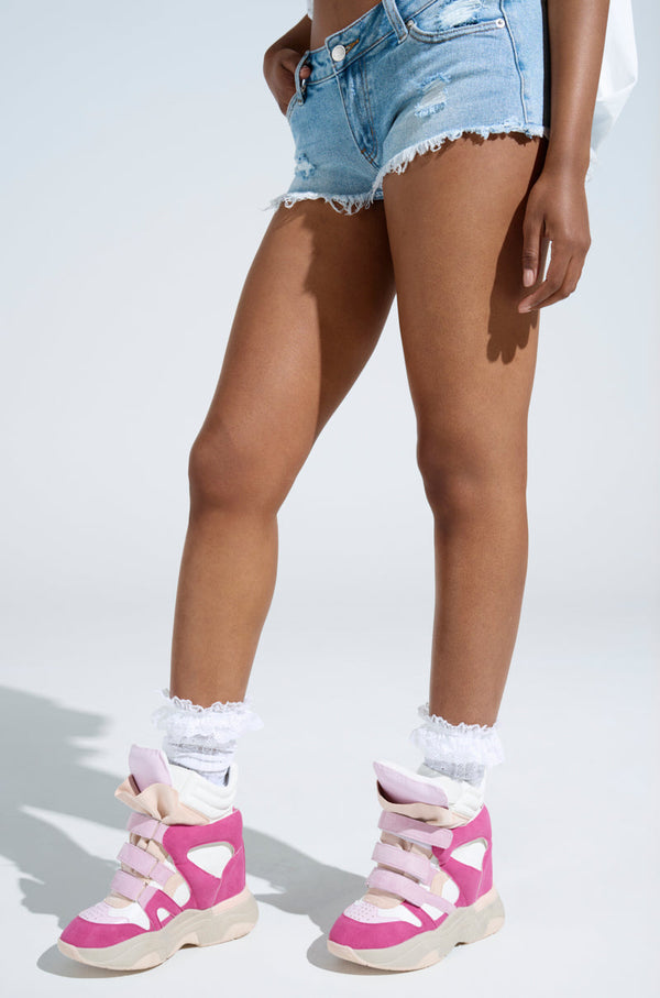MARANTO CHUNKY PINK WEDGE HEEL SNEAKER