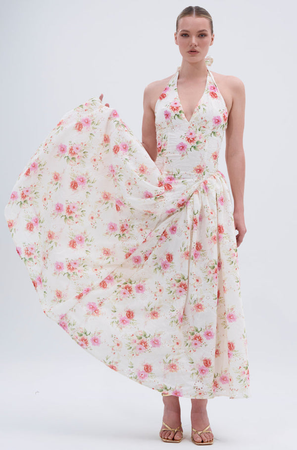 KEEP IT MOVING ON FLORAL MAXI DRESS