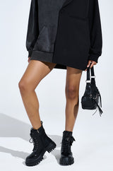 AZALEA WANG MEYERS BLACK COMBAT BOOT