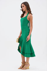 LUCY MIDI BANDAGE DRESS IN KELLY GREEN
