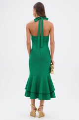 LUCY MIDI BANDAGE DRESS IN KELLY GREEN