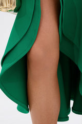 LUCY MIDI BANDAGE DRESS IN KELLY GREEN