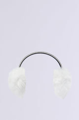 EXTRA RHINESTONE EAR MUFFS IN WHITE