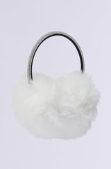 EXTRA RHINESTONE EAR MUFFS IN WHITE