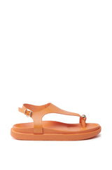 AKIRA NICCOLO ORANGE FLAT SANDAL