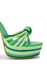 RENNEE GREEN MULTI LACE UP PLATFORM SANDAL