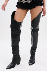 AZALEA WANG RIA OVER THE THIGH WESTERN BOOT IN BLACK