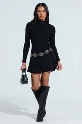SLEEK AND CHIC KNIT MINI DRESS