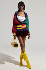 BOARDWALK BADDIE V-NECK STRIPED SWEATER