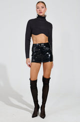 MADE YOU LOOK SUPER CROPPED SWEATER IN CHARCOAL GREY