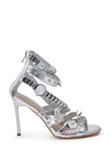 AZALEA WANG ROBINSON SILVER WATCH SHOE STILETTO SANDAL