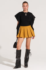 OUT OF OUR HEAD WOOL MINI SKIRT IN MUSTARD