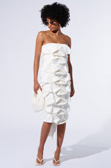 POPPIN MY COLLAR LAYERED MIDI DRESS