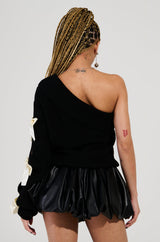 COQUETTE CHIC CHUNKY SWEATER IN BLACK