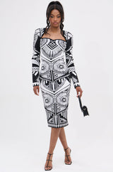 NOT YOUR AVERAGE WOMAN PRINTED MIDI DRESS