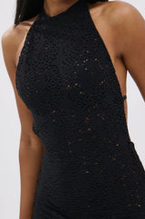 ON THE MOVE BODYCON MINI DRESS IN BLACK