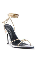 AKIRA SACHITA SILVER AND GOLD STILETTO SANDAL