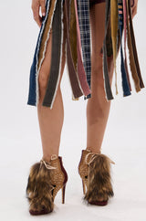 AZALEA WANG SHAINY MULTI MATERIAL SANDAL