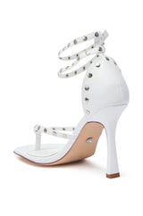 AZALEA WANG SHUGAMONK WHITE METAL EMBELLISHED THONG SANDAL