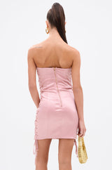 FAR FROM CASUAL SATIN MINI DRESS
