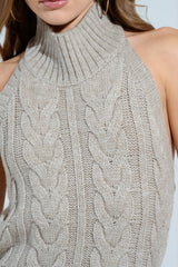 JESSICA CABLE KNIT SWEATER MIDI DRESS