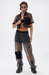STEPHANIA TRANSPARENT TROUSER IN BLACK