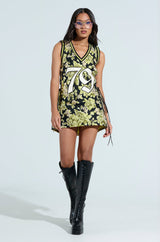 RENAISSANCE ON THE COURT BROCADE MINI DRESS